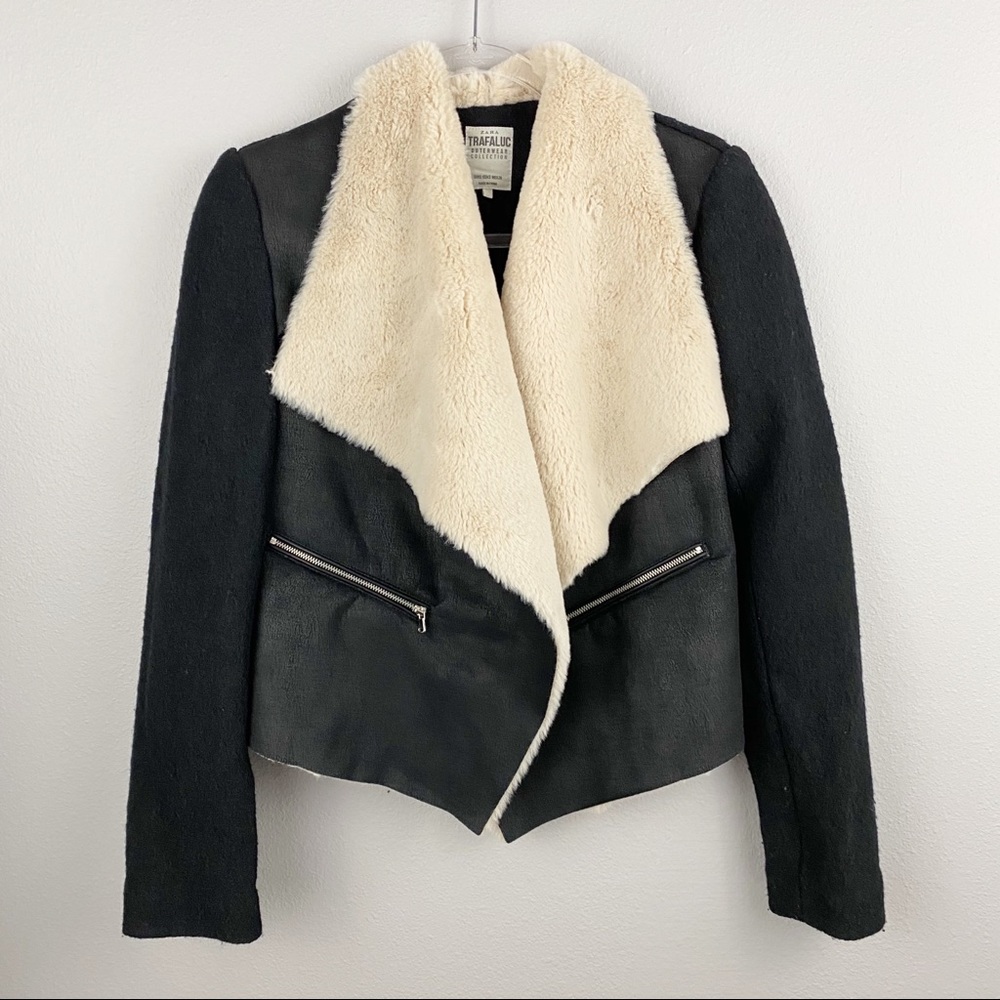 Zara • Black Soft Moto Cardigan Jacket - Picture 2 of 7